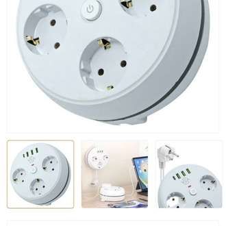 Vea VE-26583 3'LÜ 1.5 Metre Kablolu 3 USB / TYPE-C Girisli Akım Korumalı Grup Priz