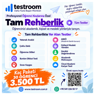 Tam Rehberlik – Koç Paketi (30 Öğrenci) Profesyonel Öğrenci Koçlarına Özel