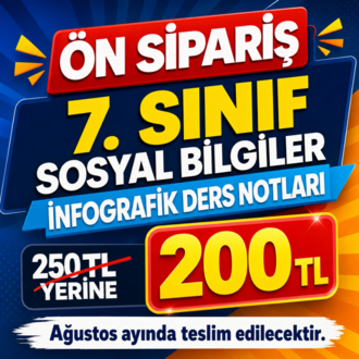 ön sipariş 7. SINIF yeni müfredat İNFOGRAFİK DERS NOTLARI PDF-79 SAYFA-DARÜŞŞAFA'YA YARDIM