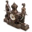 Veronese Bronz Renk Mitolojik Figürlü Barok Masa Saati 36Cm