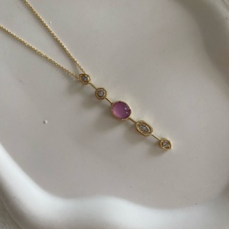 Elegant Serisi Elegant Pembe Kolye 