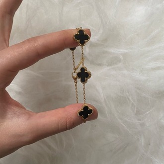 Yonca Bileklik Siyah-Gold