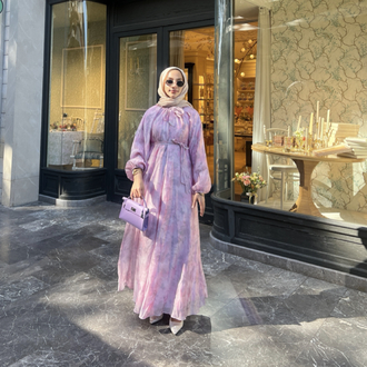 Polen elbise pembe