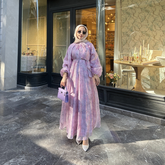 Polen elbise pembe
