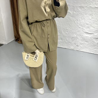 Keten oversize takım cimen yesili