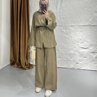 Keten oversize takım cimen yesili