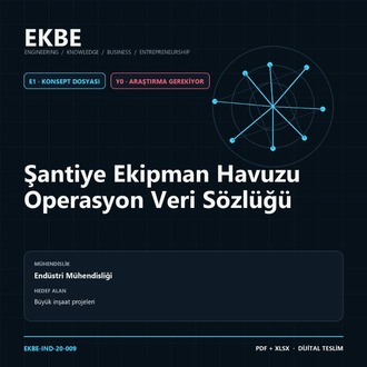Şantiye Ekipman Havuzu Operasyon Veri Sözlüğü