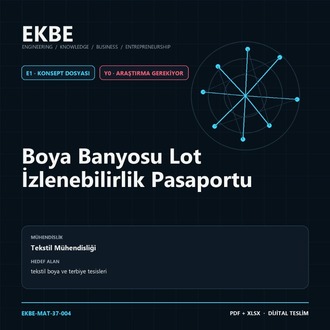 Boya Banyosu Lot İzlenebilirlik Pasaportu
