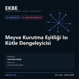Meyve Kurutma Eşitliği Isı Kütle Dengeleyicisi