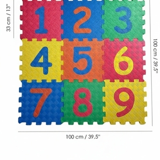 EKİM TOYS 9 Parça Büyük Boy  13 mm Rakamlı Sayılı Eva Oyun Karosu Yer Matı Puzzle Yapbo