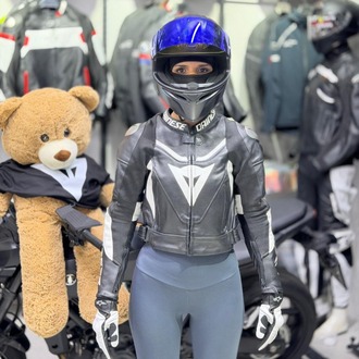 Dainese Kadın Deri Ceketi SİYAH-BEYAZ