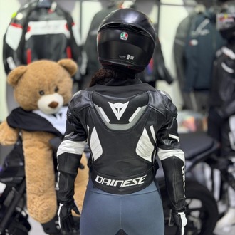 Dainese Kadın Deri Ceketi SİYAH-BEYAZ