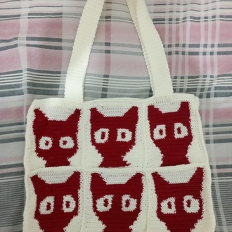 Kedi motifli çanta 