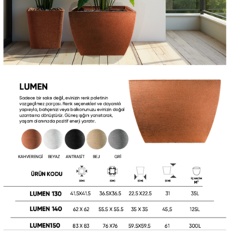 BOSTANN DEKORATİF SAKSI - LUMEN 150 - 300 LİTRE