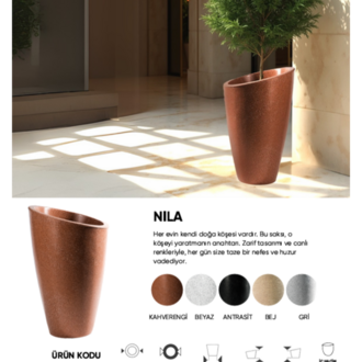 BOSTANN DEKORATİF SAKSI - NILA 310 - 77 LİTRE