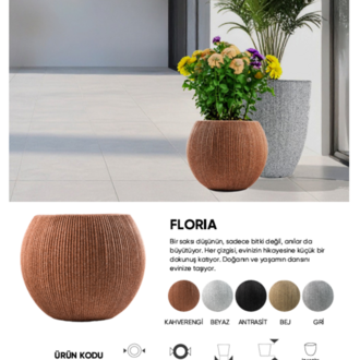 BOSTANN DEKORATİF SAKSI - FLORIA 250 - 66 LİTRE