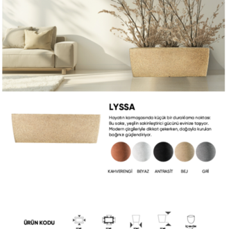 BOSTANN DEKORATİF SAKSI - LYSSA 160 - 18 LİTRE