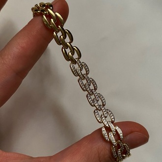Gold Taşlı Zincir Bileklik