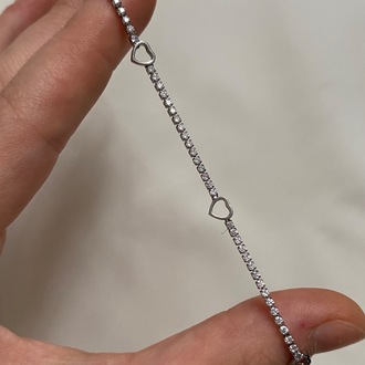 Mini Kalpli Su Yolu Bileklik Silver
