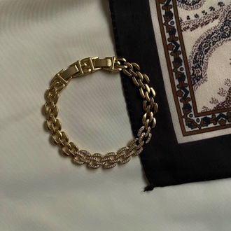 Gold Taşlı Zincir Bileklik