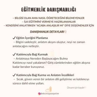 Eğitmenlik Danışmanlığı