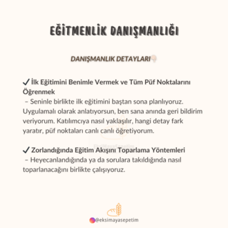 Eğitmenlik Danışmanlığı