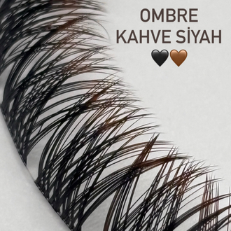 Ombre Siyah Kahverengili Volum Kirpik