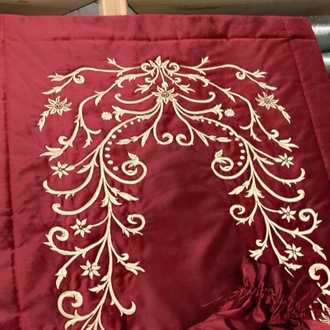 LAME KADİFE SECCADE BOHÇA TAKIMI (BORDO-GOLD)