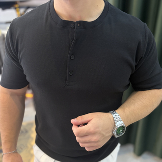 Premium Düğmeli Bisiklet Yaka Triko Tişört