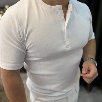 Premium Düğmeli Bisiklet Yaka Triko Tişört