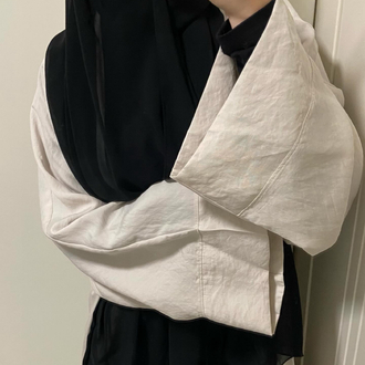 ekru keten abaya