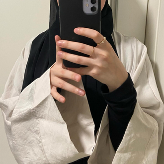 ekru keten abaya