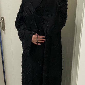 elaya siyah dokulu abaya — kimono