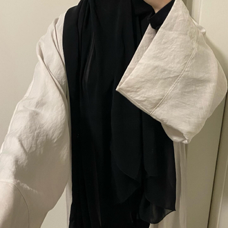 ekru keten abaya