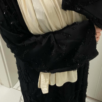 elaya siyah dokulu abaya — kimono