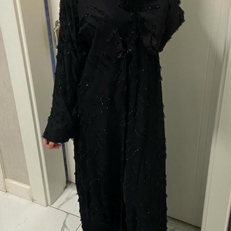 elaya siyah dokulu abaya — kimono