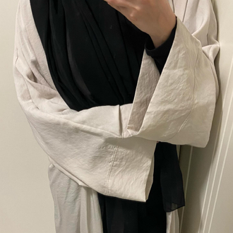 ekru keten abaya