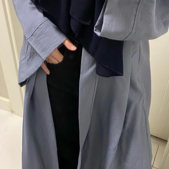mavi keten abaya 