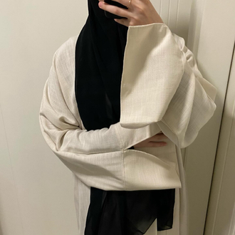 ekru yırtmaçlı abaya