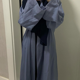 mavi keten abaya 