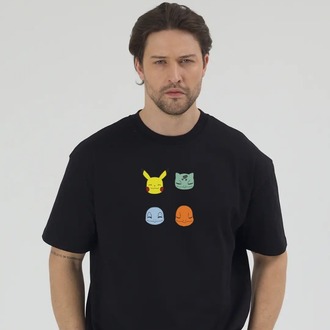 Pokemons Nakış İşlemeli Unisex Oversize T-Shirt
