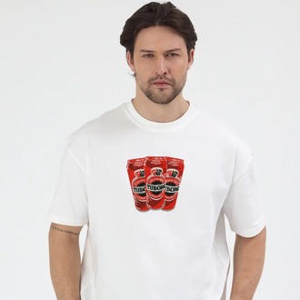 Tuborg Red Nakış İşlemeli Unisex Oversize T-Shirt