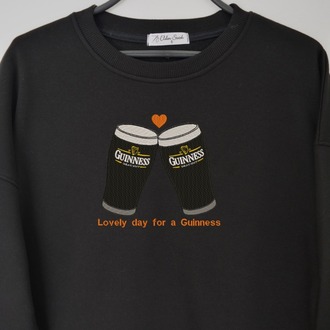 Guinness Nakış İşlemeli Unisex Oversize Sweatshirt