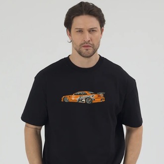 Nissan Skyline GT-R R34 Nakış İşlemeli Unisex Oversize T-Shirt