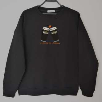 Guinness Nakış İşlemeli Unisex Oversize Sweatshirt