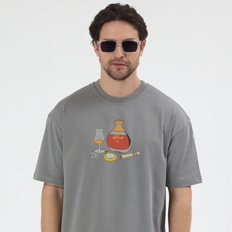 Konyak Nakış İşlemeli Unisex Oversize T-Shirt