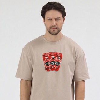 Tuborg Red Nakış İşlemeli Unisex Oversize T-Shirt