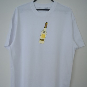 Sarı Zeybek Nakış İşlemeli Unisex Oversize T-Shirt