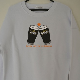 Guinness Nakış İşlemeli Unisex Oversize Sweatshirt