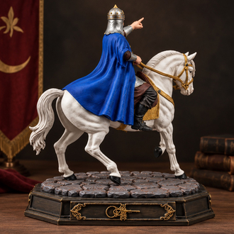 Fatih Sultan Mehmed Atlı Figür 35 cm – Mavi Kaftan